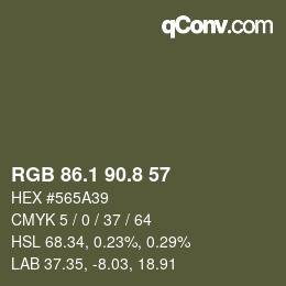 カラーコード: RGB 86.1 90.8 57 | qconv.com