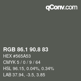 Color code: RGB 86.1 90.8 83 | qconv.com