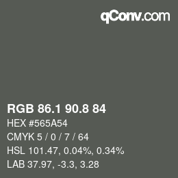 Color code: RGB 86.1 90.8 84 | qconv.com
