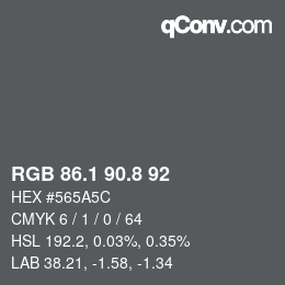 Code couleur: RGB 86.1 90.8 92 | qconv.com