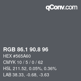 Color code: RGB 86.1 90.8 96 | qconv.com