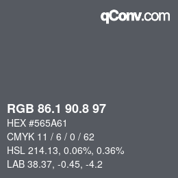 Color code: RGB 86.1 90.8 97 | qconv.com