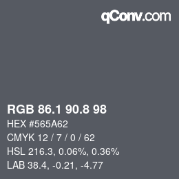 Color code: RGB 86.1 90.8 98 | qconv.com
