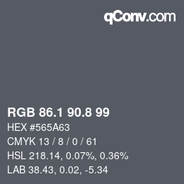 Color code: RGB 86.1 90.8 99 | qconv.com