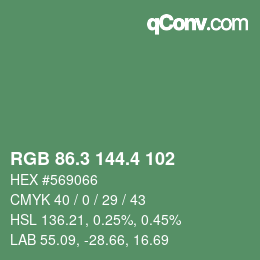 カラーコード: RGB 86.3 144.4 102 | qconv.com