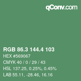 カラーコード: RGB 86.3 144.4 103 | qconv.com