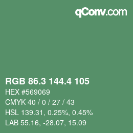 カラーコード: RGB 86.3 144.4 105 | qconv.com