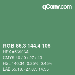 カラーコード: RGB 86.3 144.4 106 | qconv.com