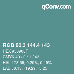 カラーコード: RGB 86.3 144.4 143 | qconv.com