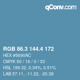 カラーコード: RGB 86.3 144.4 172 | qconv.com