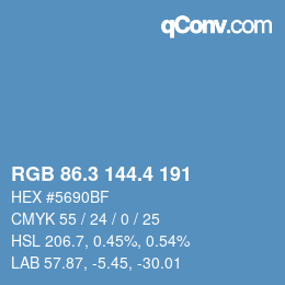 カラーコード: RGB 86.3 144.4 191 | qconv.com