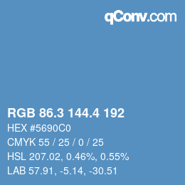カラーコード: RGB 86.3 144.4 192 | qconv.com
