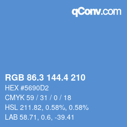 カラーコード: RGB 86.3 144.4 210 | qconv.com