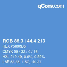 カラーコード: RGB 86.3 144.4 213 | qconv.com