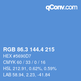 カラーコード: RGB 86.3 144.4 215 | qconv.com