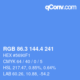 カラーコード: RGB 86.3 144.4 241 | qconv.com