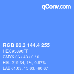 カラーコード: RGB 86.3 144.4 255 | qconv.com
