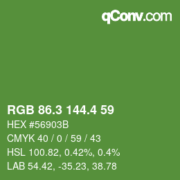 カラーコード: RGB 86.3 144.4 59 | qconv.com