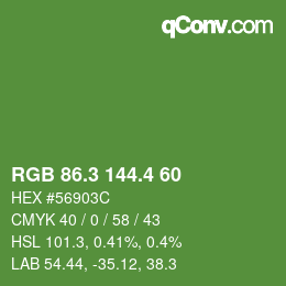 カラーコード: RGB 86.3 144.4 60 | qconv.com