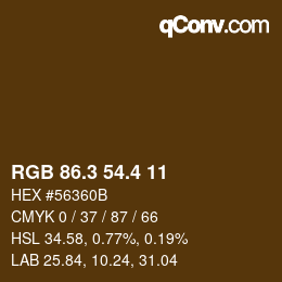 カラーコード: RGB 86.3 54.4 11 | qconv.com