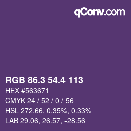 カラーコード: RGB 86.3 54.4 113 | qconv.com