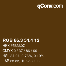 カラーコード: RGB 86.3 54.4 12 | qconv.com