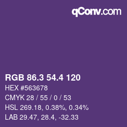 カラーコード: RGB 86.3 54.4 120 | qconv.com
