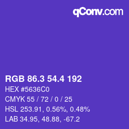 カラーコード: RGB 86.3 54.4 192 | qconv.com