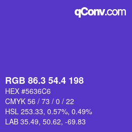 カラーコード: RGB 86.3 54.4 198 | qconv.com