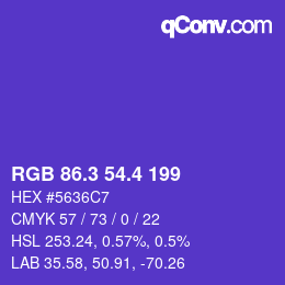 カラーコード: RGB 86.3 54.4 199 | qconv.com