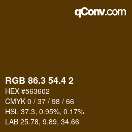 カラーコード: RGB 86.3 54.4 2 | qconv.com