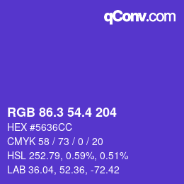 カラーコード: RGB 86.3 54.4 204 | qconv.com