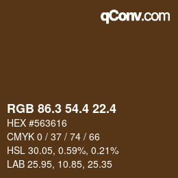 カラーコード: RGB 86.3 54.4 22.4 | qconv.com