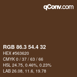 カラーコード: RGB 86.3 54.4 32 | qconv.com