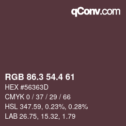 カラーコード: RGB 86.3 54.4 61 | qconv.com
