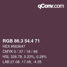 カラーコード: RGB 86.3 54.4 71 | qconv.com