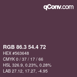 カラーコード: RGB 86.3 54.4 72 | qconv.com