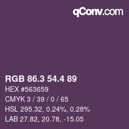カラーコード: RGB 86.3 54.4 89 | qconv.com