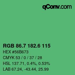カラーコード: RGB 86.7 182.6 115 | qconv.com