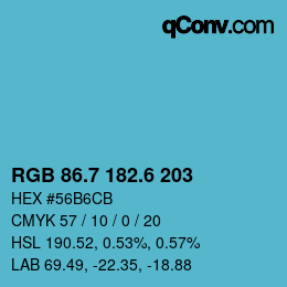 カラーコード: RGB 86.7 182.6 203 | qconv.com