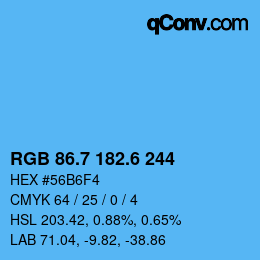 カラーコード: RGB 86.7 182.6 244 | qconv.com