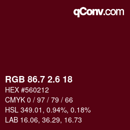 カラーコード: RGB 86.7 2.6 18 | qconv.com