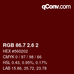 カラーコード: RGB 86.7 2.6 2 | qconv.com