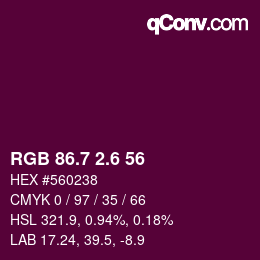 カラーコード: RGB 86.7 2.6 56 | qconv.com