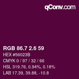 カラーコード: RGB 86.7 2.6 59 | qconv.com