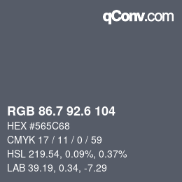 カラーコード: RGB 86.7 92.6 104 | qconv.com