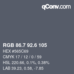 カラーコード: RGB 86.7 92.6 105 | qconv.com
