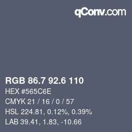 カラーコード: RGB 86.7 92.6 110 | qconv.com