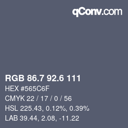 カラーコード: RGB 86.7 92.6 111 | qconv.com