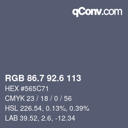 カラーコード: RGB 86.7 92.6 113 | qconv.com